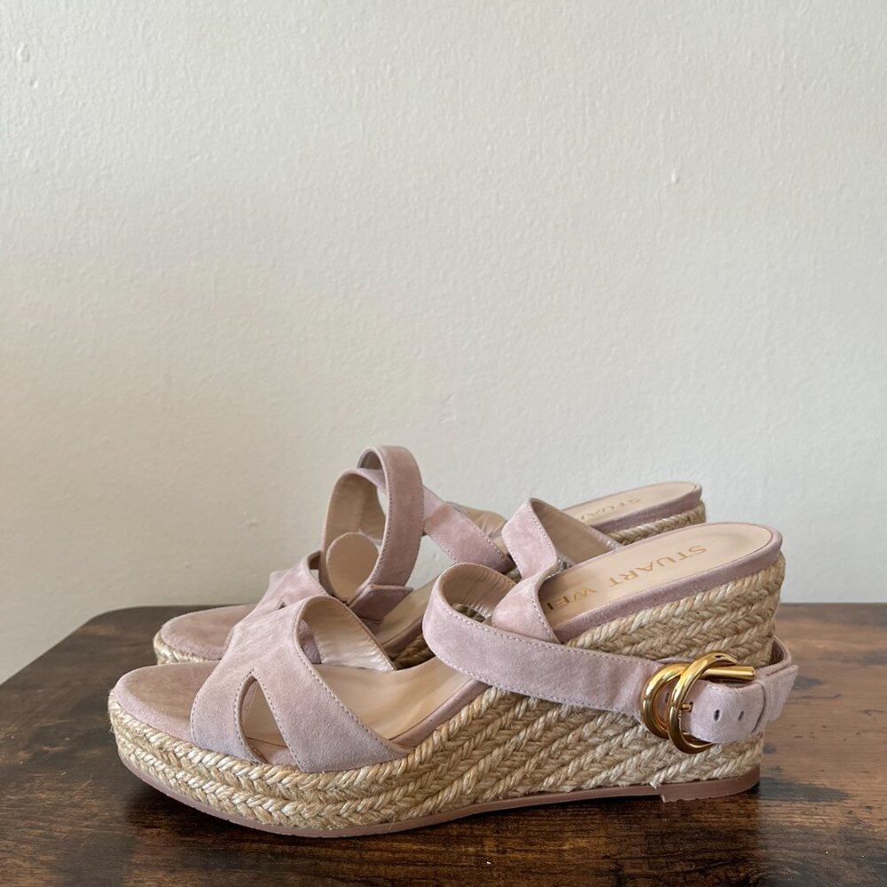 Stuart Weitzman Espadrille Wedge Sandals - 3.5 heel